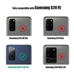 Nvollnoe for Samsung S20 FE Case with Card Holder Dual Layer Heavy Duty Protective for Galaxy S20 FE Case Hidden Card Slot Slim Wallet Cover for Samsung S20 FE 5G 6.5''(Green)