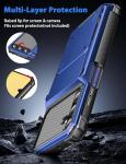 COOYA for Samsung Galaxy A15 Case Wallet 5 Credit Card Holder ID Slot Flip Cover Galaxy A15 Wallet Case Back Pocket Dual Layer Protective Hard Shell TPU Rubber Bumper Armor for Samsung A15 5G Blue