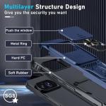 Janmitta Case Compatible with Google Pixel 10/10 Pro Built in Slide Camera Lens Cover+Screen Protector+Finger Ring Holder Kickstand,Heavy Duty Shockproof Full Body Protective Phone Cover,Blue