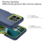 Qinmay Phone Case for Motorola Moto G 2025/Moto G Play 5G 2025 Case with HD Screen Protector, Heavy Duty Shockproof & Dropproof 3-Layer Cover Phone Case,DarkBlueGreen