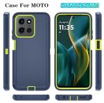 Qinmay Phone Case for Motorola Moto G 2025/Moto G Play 5G 2025 Case with HD Screen Protector, Heavy Duty Shockproof & Dropproof 3-Layer Cover Phone Case,DarkBlueGreen