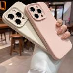 Luxury Liquid Silicone Case for iPhone 17 16 Pro Max Plus Soft Cover for iPhone 11 12 13 14 15 17 Air With Camera Control Button