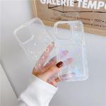 Cute Laser Love Heart Card Holder Slot Case For iPhone 17 Air 16 15 14 Plus 13 12 11 Pro Max Mini Transparent Wallet Soft Cover