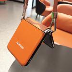 PU Leather With Wrist Strap Case For Samsung Galaxy Flip 6 5 4 3 Portable Lanyard Protective Phone Cover