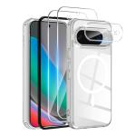 Magnetic for Google Pixel 10 Case, with 2X Screen Protector & 1X Camera Lens Protector, [Non-Yellowing] [Shockproof Military] Transparent Back Slim Bumper Cover Phone Case Google Pixel 10 , Clear