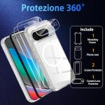 Magnetic for Google Pixel 10 Case, with 2X Screen Protector & 1X Camera Lens Protector, [Non-Yellowing] [Shockproof Military] Transparent Back Slim Bumper Cover Phone Case Google Pixel 10 , Clear