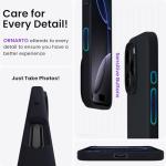 ORNARTO Compatible with iPhone 16 Pro Case 6.3", Slim Liquid Silicone 3 Layers Soft Gel Rubber Shockproof Protective Case with Anti-Scratch Microfiber Lining-Black