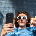 ORNARTO Compatible with iPhone 16 Pro Case 6.3", Slim Liquid Silicone 3 Layers Soft Gel Rubber Shockproof Protective Case with Anti-Scratch Microfiber Lining-Black