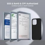 ORNARTO Compatible with iPhone 16 Pro Case 6.3", Slim Liquid Silicone 3 Layers Soft Gel Rubber Shockproof Protective Case with Anti-Scratch Microfiber Lining-Black