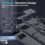 Janmitta Case Compatible with Google Pixel 10 Pro XL Built in Slide Camera Lens Cover+Screen Protector+Finger Ring Holder Kickstand,Heavy Duty Shockproof Full Body Protective Phone Cover,Black