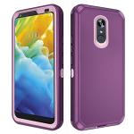 Asuwish Phone Case for LG Stylo 4 Cell Cover Hybrid Rugged Shockproof Protective Full Body Heavy Duty Mobile Accessories Stylo4 Plus LGstylo4 Sylo4 Style 04 4+ Q Stylus Alpha Stlo4 Women Purple