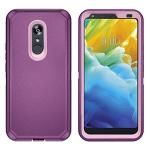 Asuwish Phone Case for LG Stylo 4 Cell Cover Hybrid Rugged Shockproof Protective Full Body Heavy Duty Mobile Accessories Stylo4 Plus LGstylo4 Sylo4 Style 04 4+ Q Stylus Alpha Stlo4 Women Purple