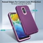 Asuwish Phone Case for LG Stylo 4 Cell Cover Hybrid Rugged Shockproof Protective Full Body Heavy Duty Mobile Accessories Stylo4 Plus LGstylo4 Sylo4 Style 04 4+ Q Stylus Alpha Stlo4 Women Purple