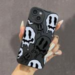 Black & White face graphic phone case for iPhone 15 14 13 12 11 x XR Xs SE2 SE 8 7 plus pro Max mini silicone back cover
