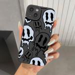 Black & White face graphic phone case for iPhone 15 14 13 12 11 x XR Xs SE2 SE 8 7 plus pro Max mini silicone back cover