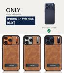 WTCASE Magnetic for iPhone 17 Pro Max Leather Case,Built-in Invisible Stand [Compatible with Magsafe] Protective Slim Kickstand Phone Cover for iPhone 17 Pro Max,Brown
