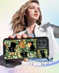 Buleens for Moto G 2025 Case - Cute Designed with Ring Stand & Camera Cover for Women Girls Aesthetic Girly Kawaii Black Cat Flowers Phone Cover for Motorola Moto G 2025 Case Compatible with Magsafe