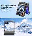 MAKAVO for Motorola Razr 2025 Case, Built-in Outer Screen Protector & Hinge Protection, Slim Fit Hard Full Body Shockproof Phone Cover for Moto Razr 2025, Black