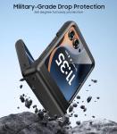 MAKAVO for Motorola Razr 2025 Case, Built-in Outer Screen Protector & Hinge Protection, Slim Fit Hard Full Body Shockproof Phone Cover for Moto Razr 2025, Black