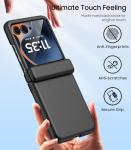 MAKAVO for Motorola Razr 2025 Case, Built-in Outer Screen Protector & Hinge Protection, Slim Fit Hard Full Body Shockproof Phone Cover for Moto Razr 2025, Black