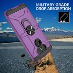 GAMEMIUZ Case for LG G6, Case for LG G6 with [3X Tempered Glass Screen Protector], Built-in Ring Kickstand and Magnetic Car Mount Shockproof Dropproof Military Grade Armor Rugged Cover - Purple