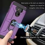 GAMEMIUZ Case for LG G6, Case for LG G6 with [3X Tempered Glass Screen Protector], Built-in Ring Kickstand and Magnetic Car Mount Shockproof Dropproof Military Grade Armor Rugged Cover - Purple