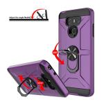 GAMEMIUZ Case for LG G6, Case for LG G6 with [3X Tempered Glass Screen Protector], Built-in Ring Kickstand and Magnetic Car Mount Shockproof Dropproof Military Grade Armor Rugged Cover - Purple