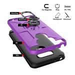 GAMEMIUZ Case for LG G6, Case for LG G6 with [3X Tempered Glass Screen Protector], Built-in Ring Kickstand and Magnetic Car Mount Shockproof Dropproof Military Grade Armor Rugged Cover - Purple