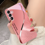 Tempered Glass Phone Case For Samsung Galaxy A14 4G 20 30 52 20S 21S 22 A25 32 33 34 42 50 51 53 54 70 71 5G Mesh Curve Texture