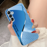 Tempered Glass Phone Case For Samsung Galaxy A14 4G 20 30 52 20S 21S 22 A25 32 33 34 42 50 51 53 54 70 71 5G Mesh Curve Texture