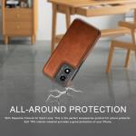 DJDUCK Designed for Moto G Play 2024 Case Wallet with Card Holder, [RFID Blocking Leather Protection] [Magnetic Clasp Cover] Shockproof Men Women Cases for Moto G Play 2024 Light Brown