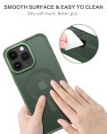 BENTOBEN Magnetic for iPhone 15 Pro Max Case,[Compatible with MagSafe] Translucent Matte Frosted Anti-Fingerprint Slim Shockproof Women Men Protective Cover Case for iPhone 15 Pro Max 6.7",Dark Green