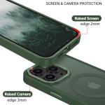 BENTOBEN Magnetic for iPhone 15 Pro Max Case,[Compatible with MagSafe] Translucent Matte Frosted Anti-Fingerprint Slim Shockproof Women Men Protective Cover Case for iPhone 15 Pro Max 6.7",Dark Green