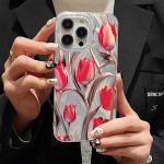 Colorful Tulip Pattern Laser Case For Samsung Galaxy S25 S24 Ultra S23 FE S22 Plus S21S20 A15 A35 A54 A55 back cover