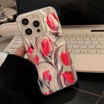 Colorful Tulip Pattern Laser Case For Samsung Galaxy S25 S24 Ultra S23 FE S22 Plus S21S20 A15 A35 A54 A55 back cover