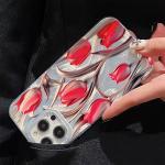 Colorful Tulip Pattern Laser Case For Samsung Galaxy S25 S24 Ultra S23 FE S22 Plus S21S20 A15 A35 A54 A55 back cover