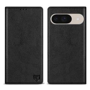 ZZXX for Google Pixel 10/10 Pro Wallet Case with [RFID Blocking] Card Slot Stand Strong Magnetic Leather Flip Fold Protective Phone Case for Google Pixel 10/10 Pro Case Wallet(Black-6.3 inch)