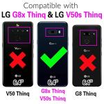 Asuwish Phone Case for LG G8X ThinQ V50S Thin Q with Tempered Glass Screen Protector Cover and Cell Accessories Silicone Soft TPU Rubber Protective LGG8XThinQ GX8 8X Women Men Carbon Fiber Dark Black