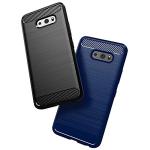 Asuwish Phone Case for LG G8X ThinQ V50S Thin Q with Tempered Glass Screen Protector Cover and Cell Accessories Silicone Soft TPU Rubber Protective LGG8XThinQ GX8 8X Women Men Carbon Fiber Dark Black