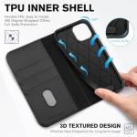 TUCCH Case Wallet for iPhone 14 6.1", [3 Card Holder] Slots [RFID Blocking] Stand Flip Folio PU Leather Cover, with [TPU Shockproof Interior Case] Compatible with iPhone 14 2022, Classic Black