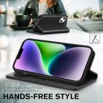 TUCCH Case Wallet for iPhone 14 6.1", [3 Card Holder] Slots [RFID Blocking] Stand Flip Folio PU Leather Cover, with [TPU Shockproof Interior Case] Compatible with iPhone 14 2022, Classic Black