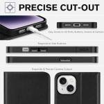 TUCCH Case Wallet for iPhone 14 6.1", [3 Card Holder] Slots [RFID Blocking] Stand Flip Folio PU Leather Cover, with [TPU Shockproof Interior Case] Compatible with iPhone 14 2022, Classic Black