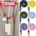 120cm Universal Adjustable Crossbody Cell Phone Lanyard Detachable Neck Cord Anti-Lost Lanyard Patch for Iphone 15 14 13 Pro Max