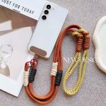 Hand Woven Dopamine Phone Case Chain Fixing Clip To Prevent Loss Men's And Women's Phone Hanging Rope Diagonal Cross Strap