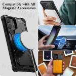 Case for Samsung Galaxy S25 Ultra S24 Plus S23 Magnetic Guardian Heavy Duty Shock Absorption Body Protective Rotatable Kickstand