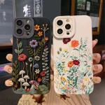 Embossed Floral Pattern Painted Phone Case for Samsung Galaxy S25 S23 S24 Ultra S22 Plus S21 S20 FE A55 A54 A35 A15 Cover