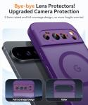 CANSHN Magnetic for Google Pixel 10 Pro Case(6.3 Inch), Upgraded [Full Camera Protection] [Compatible with Magsafe] [Translucent Matte] Shockproof Protective Phone Cover, Deep Purple
