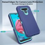 Asuwish Phone Case for LG K51/Reflect LTE/Q51 with Screen Protector and Cell Cover Hybrid Rugged Shockproof Hard Protective Accessories LGK51 K 51 51K L555DL 2020 LGK51Phone LG51Cases Women Men Blue