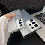 Luxury Laser Matte Case For Samsung Galaxy S25 S22 S24 Ultra S23 S24 FE A17 A55 A15 A16 A35 A25 A53 A56 5G  Hard PC Phone Cover