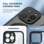 TIESZEN for iPhone 15 Pro Case, Compatible with MagSafe, Built-in Privacy Screen Protector and Camera Protection, Anti Spy Full Body Dustproof Shockproof Hard Phone Case 6.1", Black